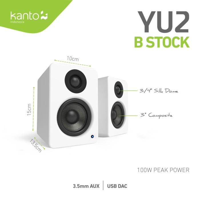 [B-Stock] Kanto Yu2 Yu 2 - Powered Bookshelf Speaker W/ Phono Pre-Amp Terbaru