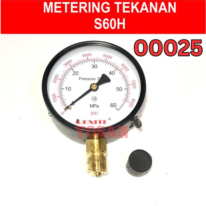 Test Nozzle Pressure Gauge Meter S60H Metering Tekanan 60 Mpa 8000 Psi