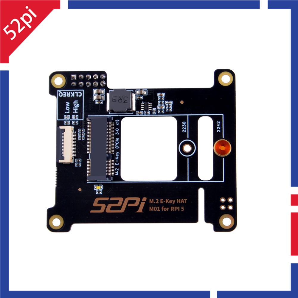 MONEYRAIN 52Pi Raspberry Pi 5 M01 M.2 2242 E-key Top HAT 2230/2242 Expansion Slot  for Raspberry Pi 