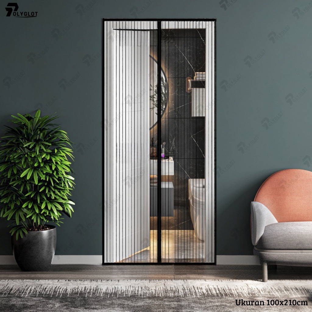 UM1 Tirai Pintu kamar / Tirai Magnet Anti Nyamuk Kawat Nyamuk Hordeng Pintu Anti Nyamuk 100x210cm