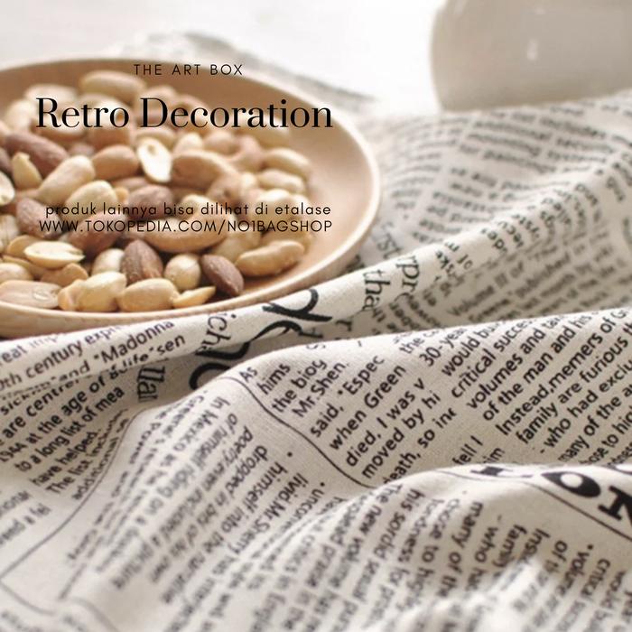 silahkan- Kain Alas Fotografi Retro Motif Koran Dekorasi Rustic Vintage