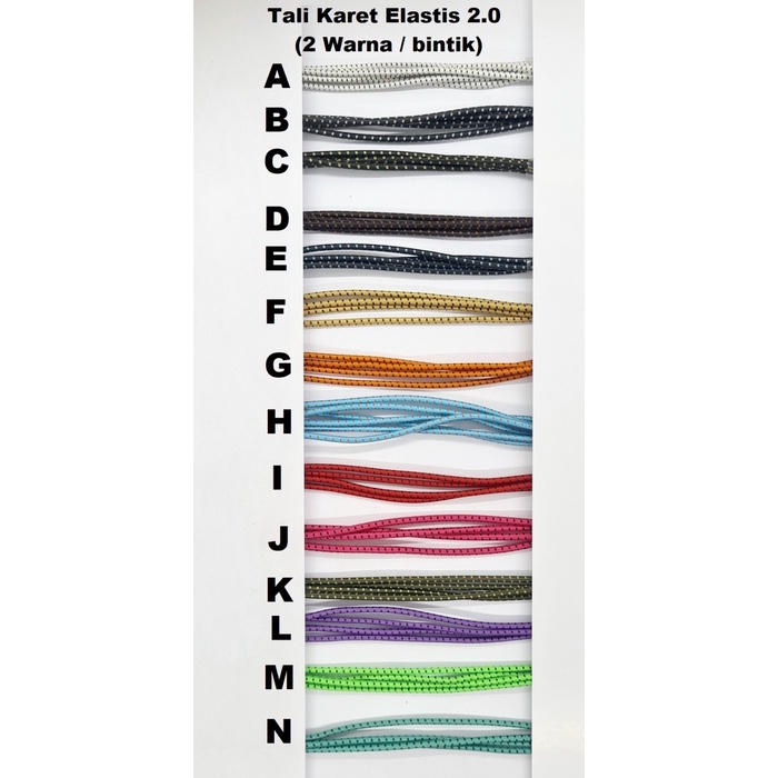

New Tali Karet ElastisElastis CordSize 2mm 2 warna (DIJUAL PER METER)