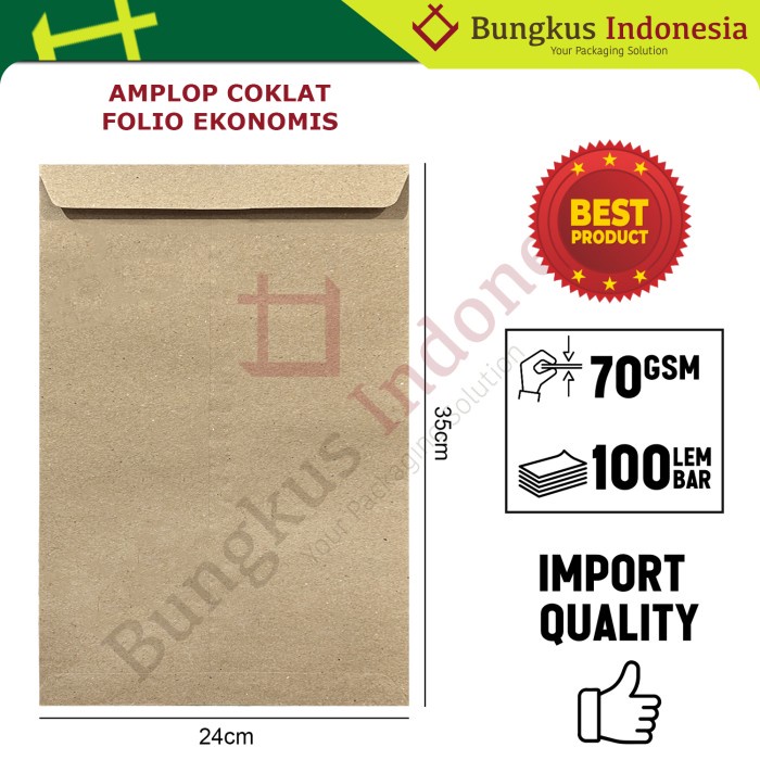 

New Amplop Coklat Folio Polos 24x35cm