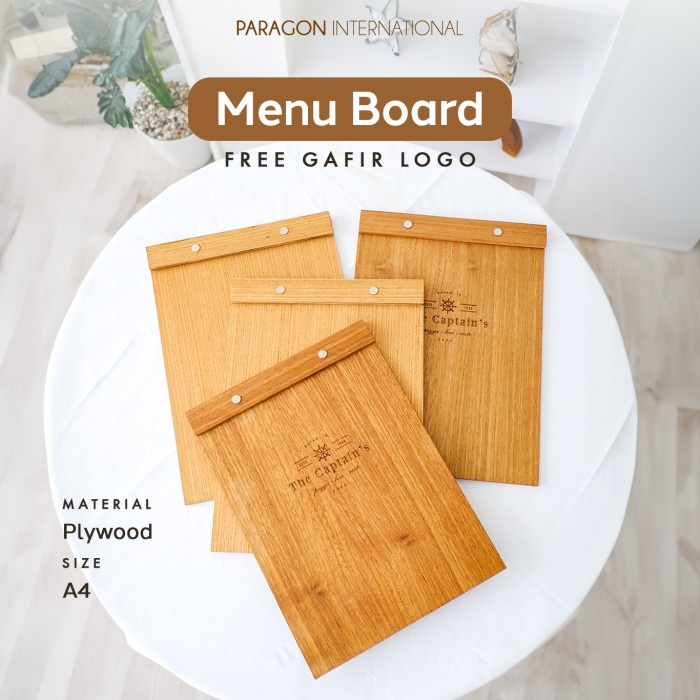 

New Papan Menu/Menu Board Cafe/Resto A4 Free Grafir Logo