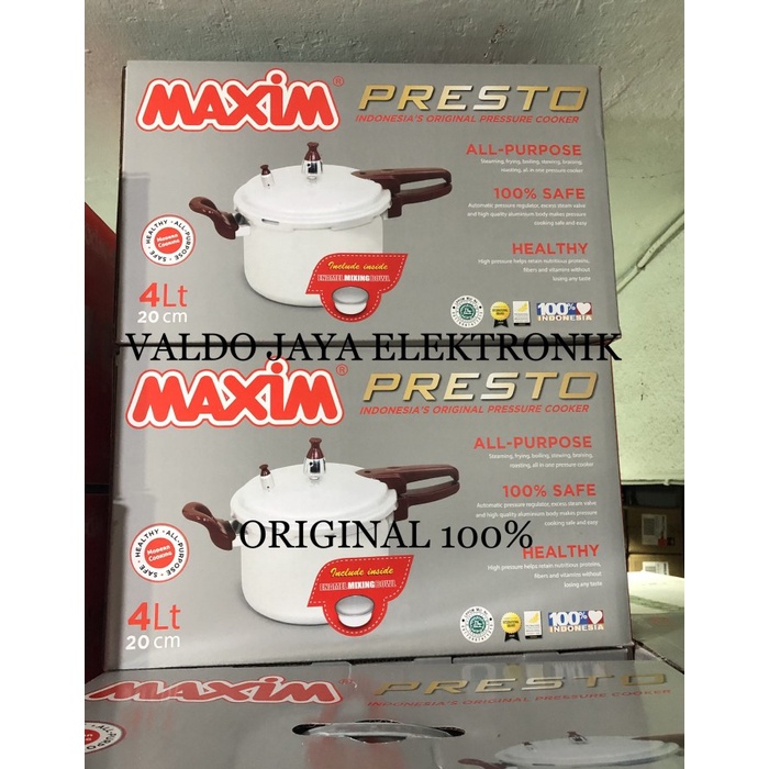 silahkan- MAXIM Presto 4 Liter 20cm/Panci Cepat Matang MAXIM ORIGINAL