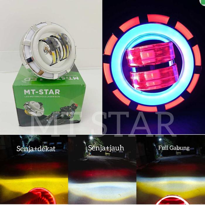 KODE D MT STAR MT Star Projie Daymaker Jauh Dekat Kuning Putih AE DE RBR Lampu Motor dan Mobil