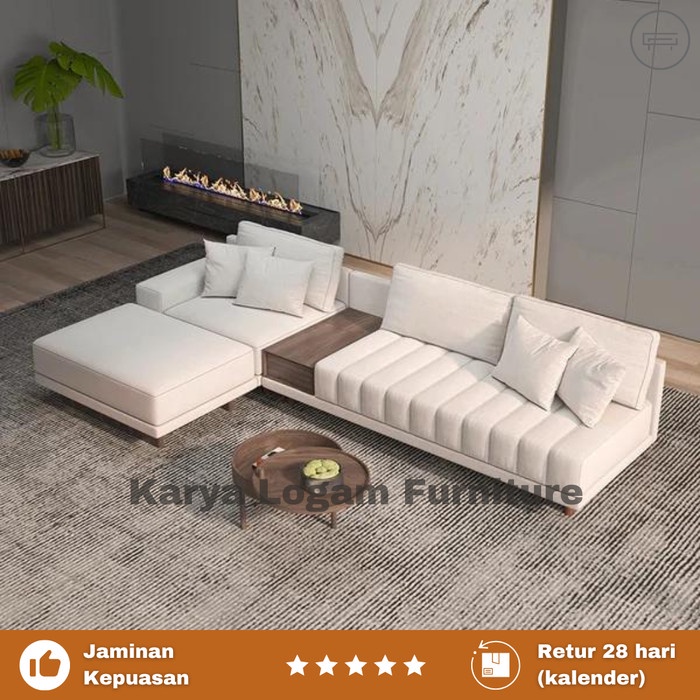 Kursi Sofa L Ruang Tamu Minimalis Modern - Kain Jok Fabric
