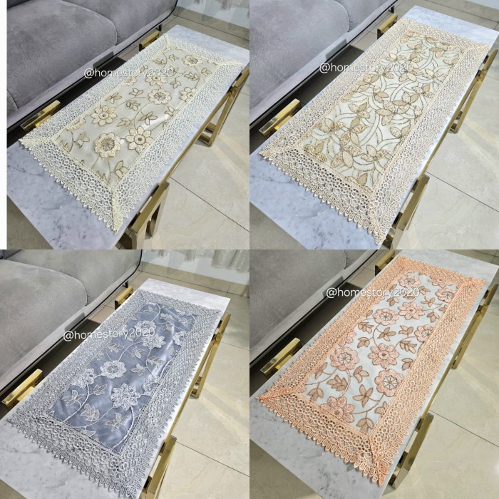 Taplak Meja Tamu Renda Bordir Mewah