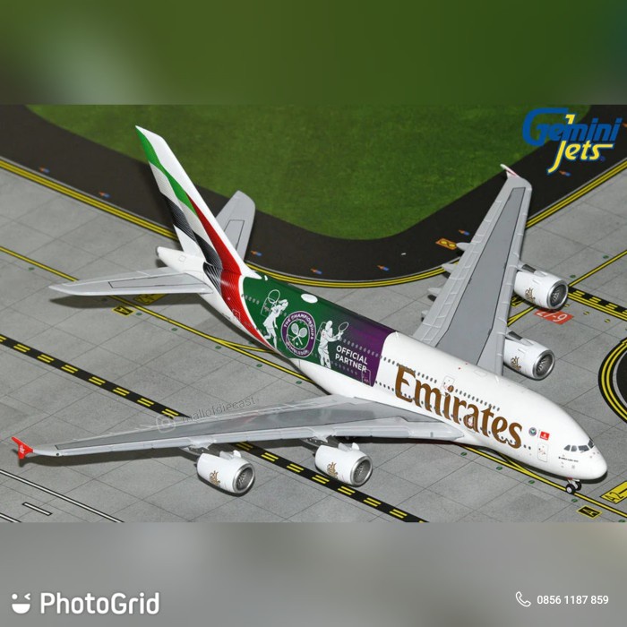 TERBARU Emirates A380 Wimbledon A6-EOE Gemini Jets 1:400