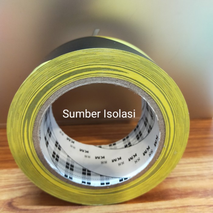 

FLOOR MARKING TAPE ISOLASI LAKBAN LANTAI YELLOW-BLACK UKURAN 4"IN X33M