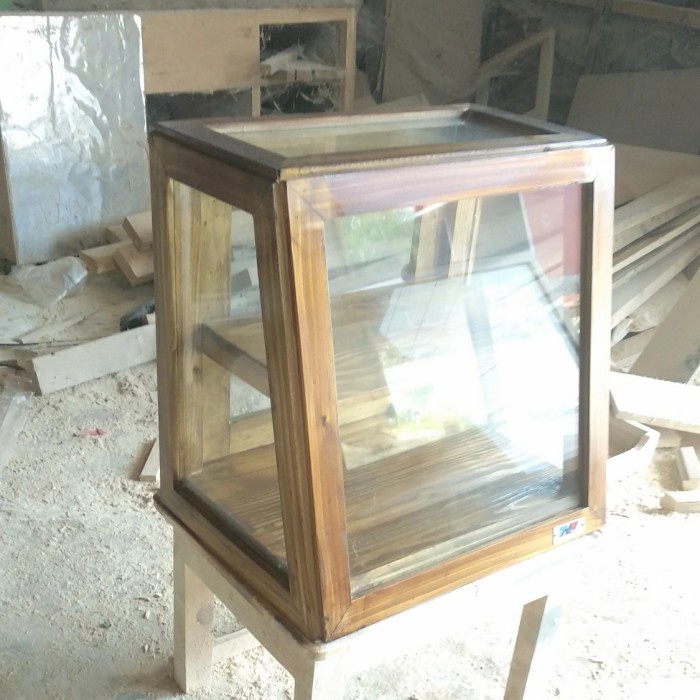 ETALASE KECIL JUALAN WARUNG FOOD DISPLAY MAKANAN KAYU KACA