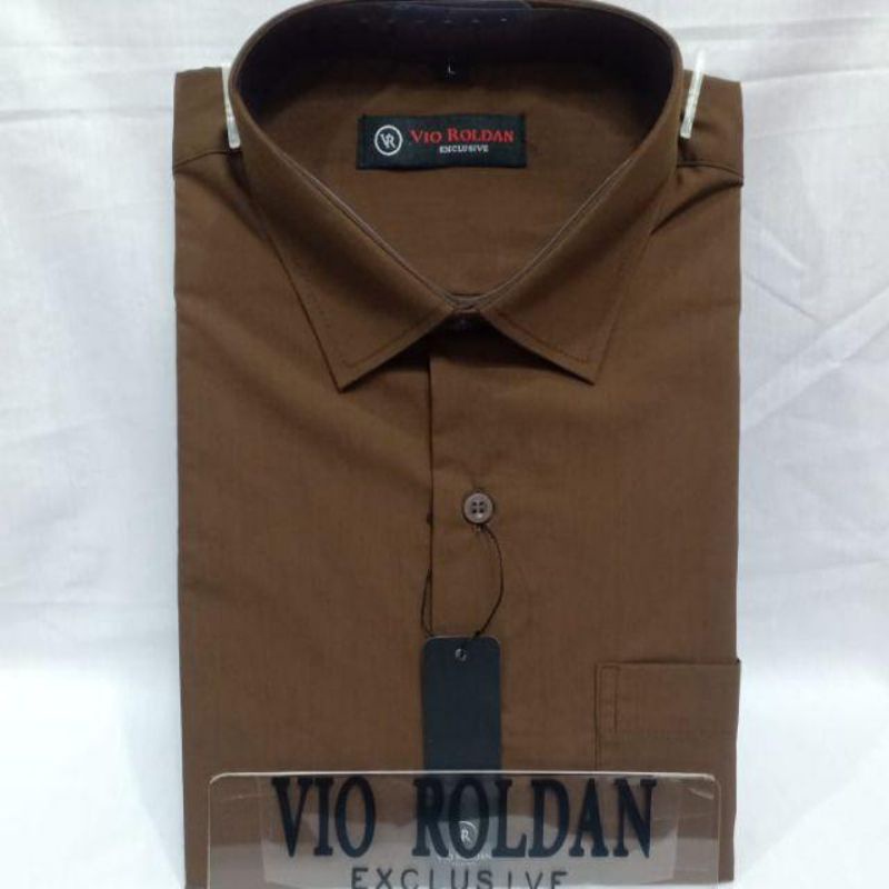 VIO ROLDAN Kemeja Pria Lengan Pendek Polos Best Seller