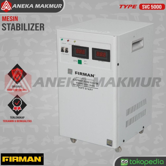 Ready Firman Stabilizer SVC 5000 Watt Voltage Stabilizer SVC5000 Watt