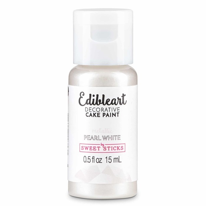 

Pearl White Edible Art Paint Sweet Sticks Cake Kue Pewarna 15 ml