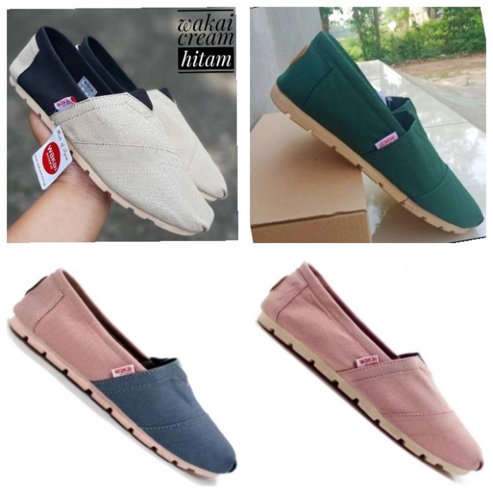 Y4 Sepatu Slip On Wanita Wakai Grade Original
