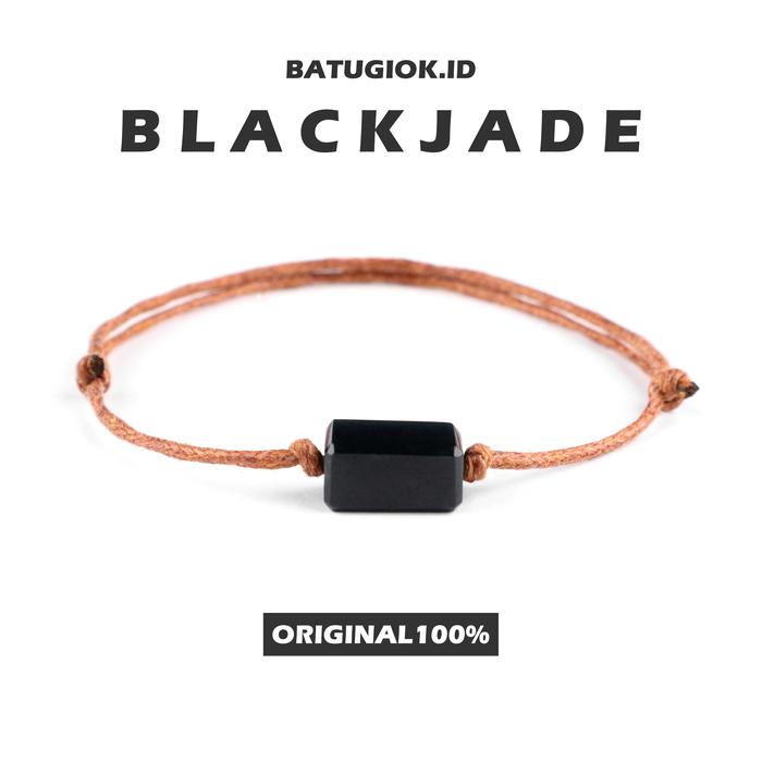 

New Batugiok.id Gelang Tali Coklat Vintage Liontin Hitam