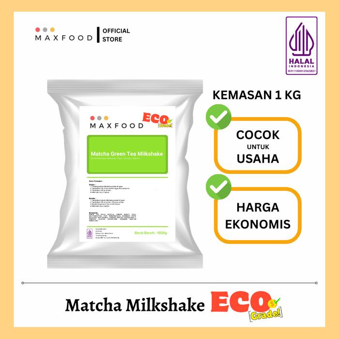 

MAXFOOD - [ECO] Matcha Milkshake Powder / Bubuk Minuman Rasa Matcha Milkshake Ekonomis 1 KG
