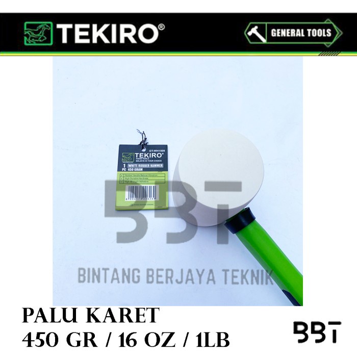 Gemilang Karya Tekiro Palu Karet 450Gram 16Oz 1Lb / Palu Keramik Besar / Palu Kaca