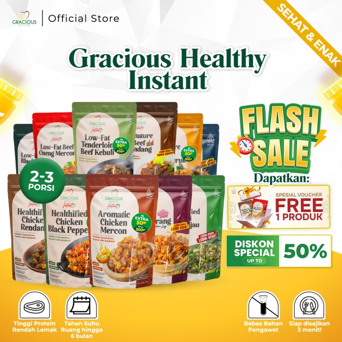 

Lalaa_Store GRACIOUS HEALTHY INSTANT [Makanan Siap Saji , Tanpa Bahan Pengawet, Ta