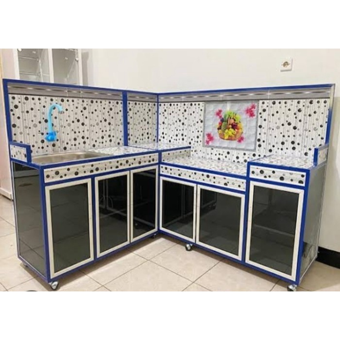 Kitchen set bawah aluminium set - Rak kompor wastafel set