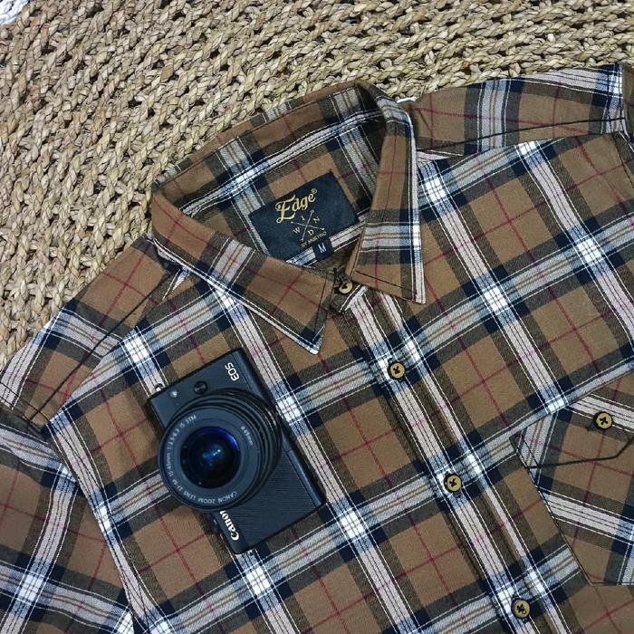 Zeno-18 Kemeja Flanel F2D Lengan Panjang Premium Wool Import