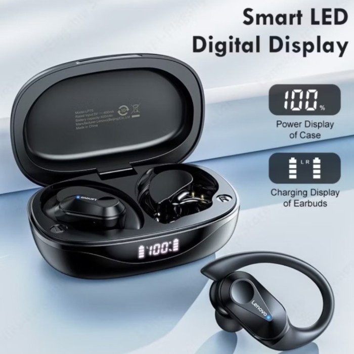 [ 100 % GARANSI ORIGINAL ]TWS Lenovo Thinkplus LP75 Earbuds Earphones Bluetooth 5.3 Ear Open Tws