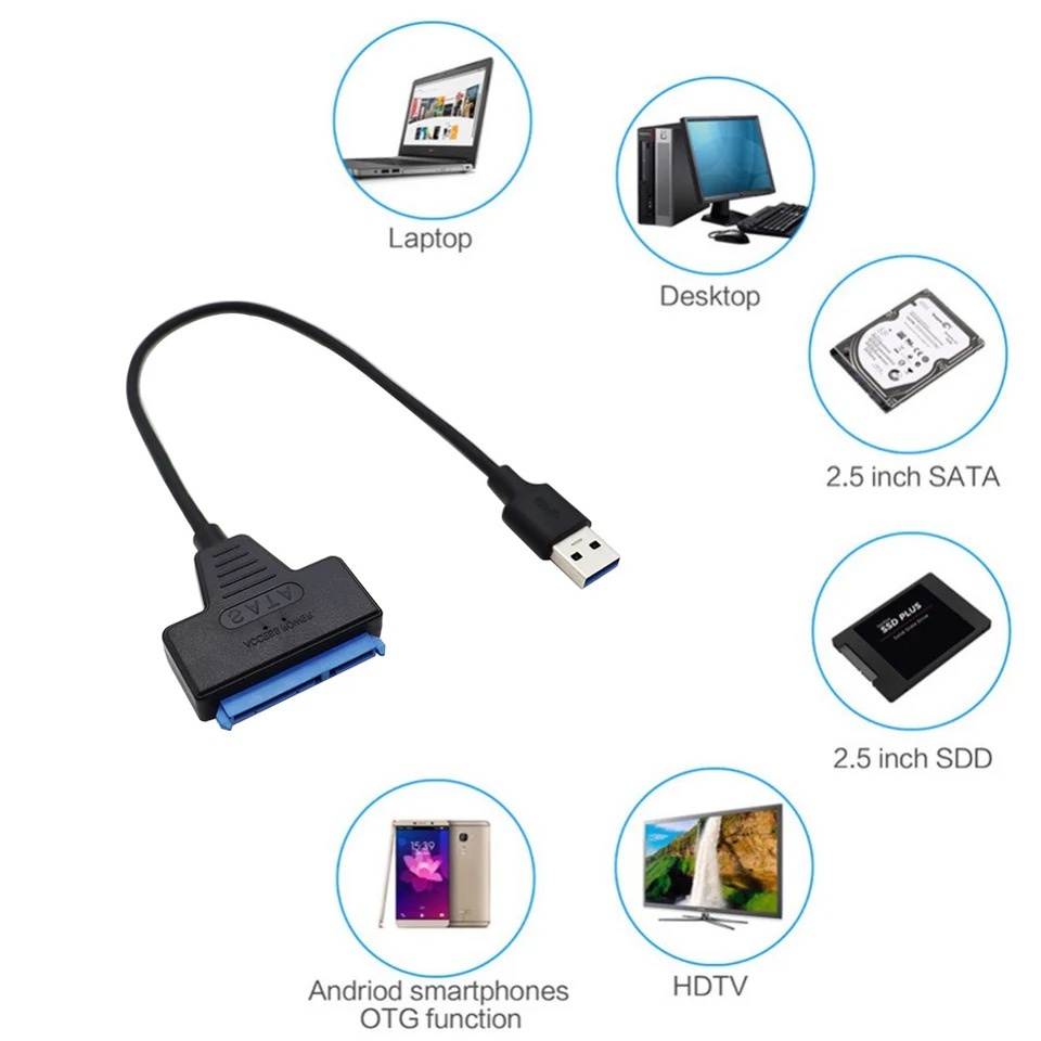 CONVERTER USB 3.0 TO SATA / SATA TO USB 3.0 KABEL USB3.0 CABANG TO SATA