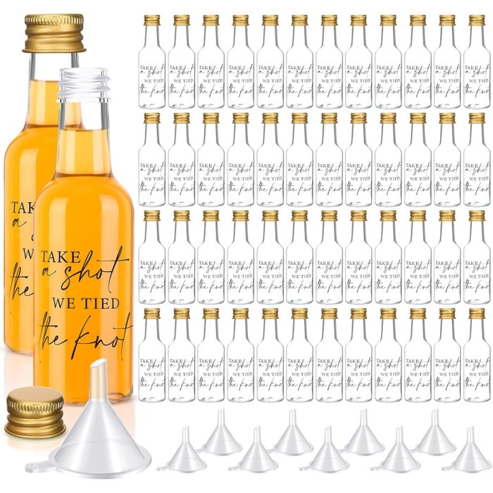 50ml Mini Plastic Liquor Bottles Set Take a Shot We Tied the Knot