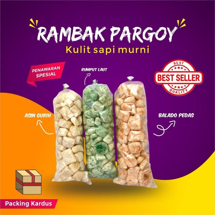 

FQ195 Kerupuk Kulit Sapi Rambak Dorokdok Jangek 200kg Asin Pedas Snacks Kering - Laut, Rumput,