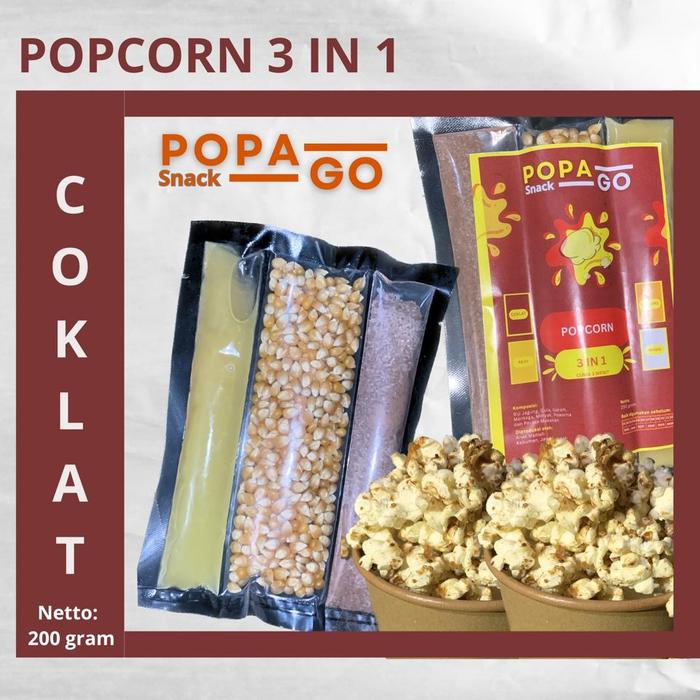 

IA502 POPCORN INSTAN 3 IN 1 POPCORN MICROWAVE POPCORN RASA 100gr POPCORN COKLAT POPCORN - Cemilan -