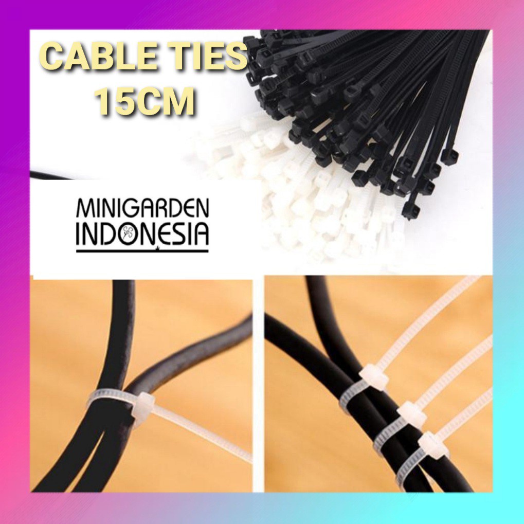 

PACK CABLE TIES 10CM 15CM 20CM 25CM CABEL TIS TALI SERUT PENGIKAT PLASTIK TALI KREK 100 PCS