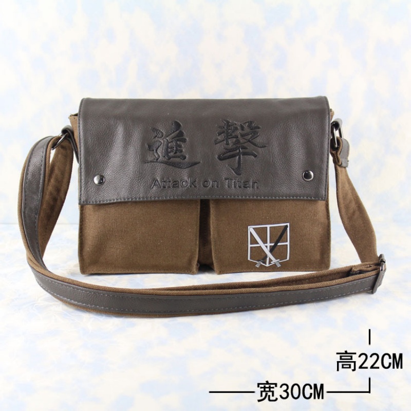 Anime Cartoon Attack On Titan Allen Shoulder Bag Student Bag Casual Bag School Bag Leather Shoulder 