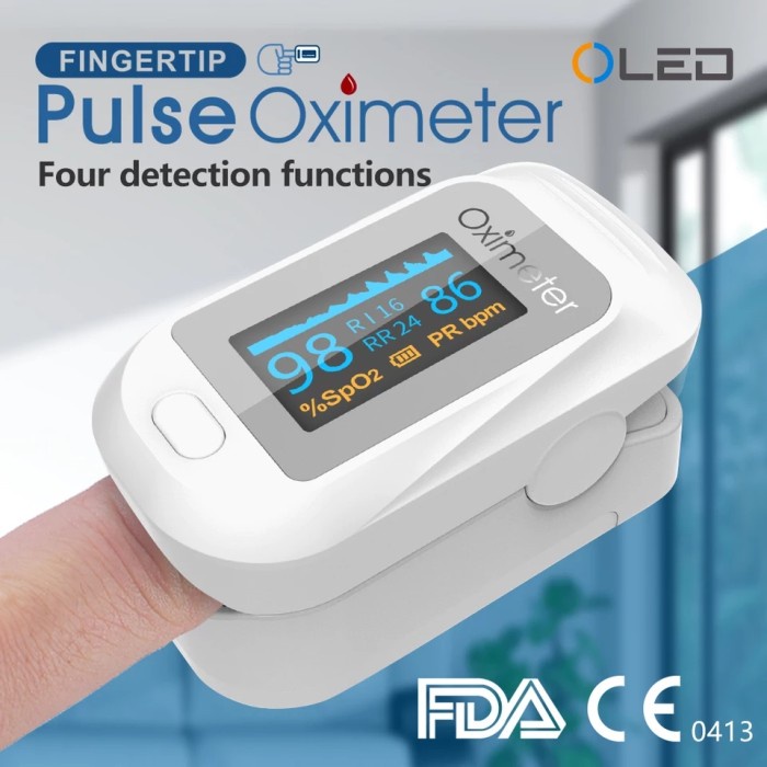 Oximeter Sp02,PR,PI,RR (4 fungsi) Fingertip Pulse Oximeter Sp02,PR,PI,