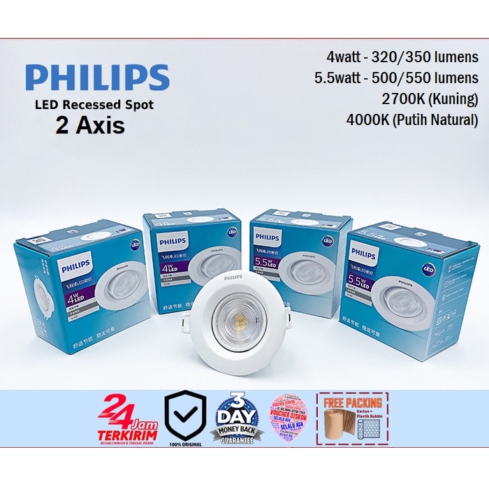 Philips Spotlight Adjustable Lampu Spot LED Pomeron Kyanite Downlight