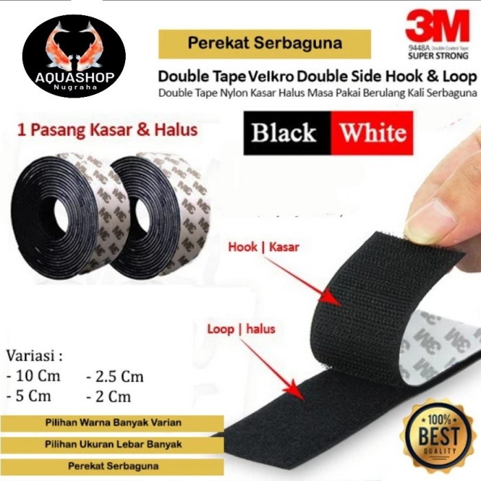 

TERBARU Velcro Perekat 3M Doubel Tape HOOK And LOOP Super Kuat Hitam 5cm x 100cm HOT SALE!