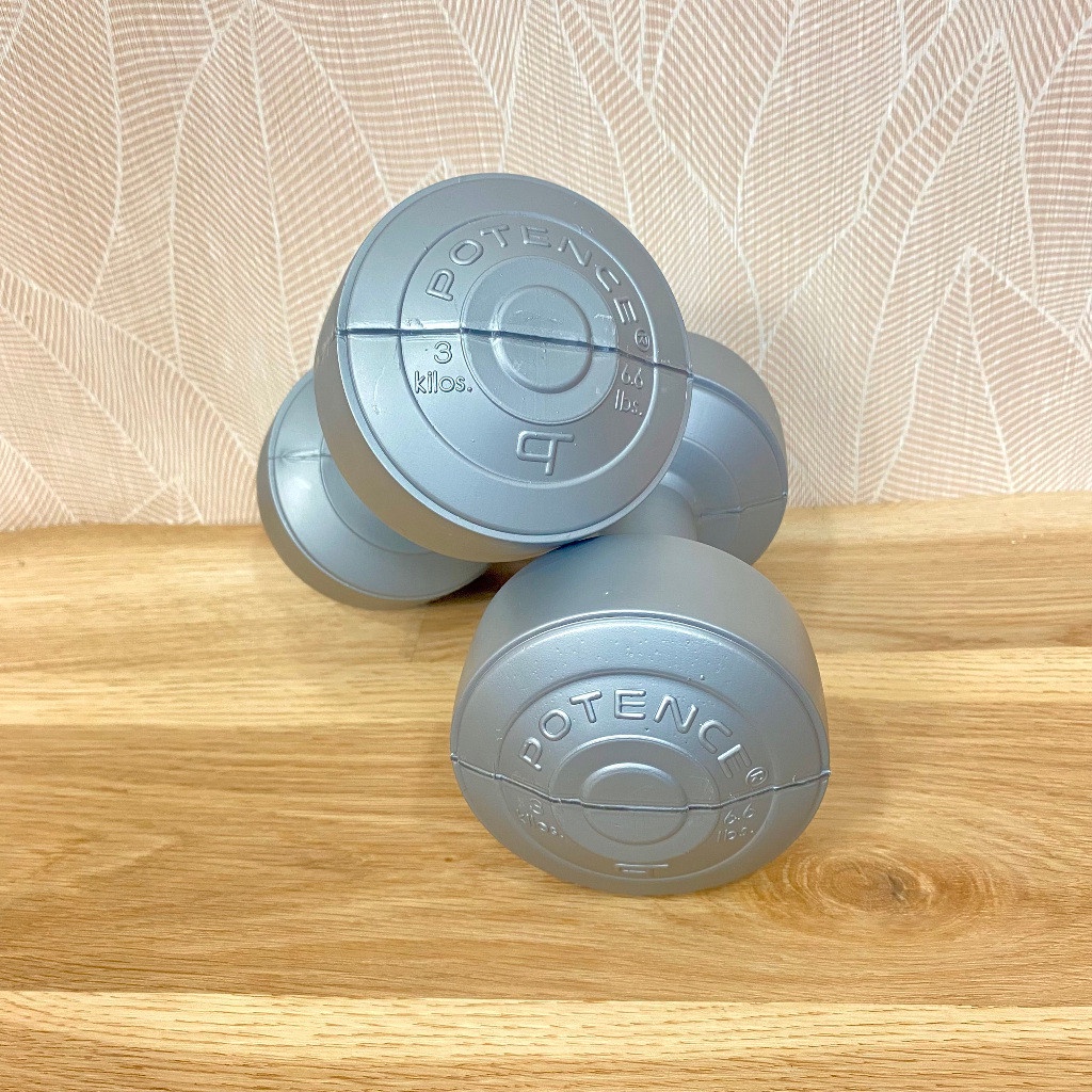 Barbel Dumbel plastik 2kg barbel Dumble alat pengangkat beban alat fitnes Plastik POTENCE