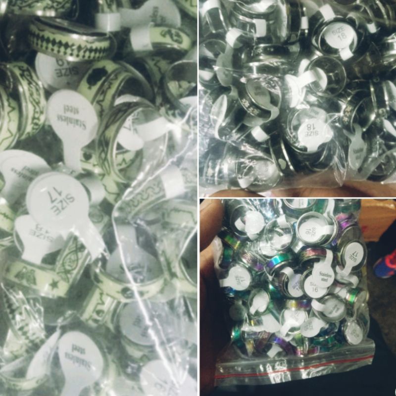 100PCS Cincin Ring Putar/Cincin Duble Putar Cincin Pria Wanita Dw05