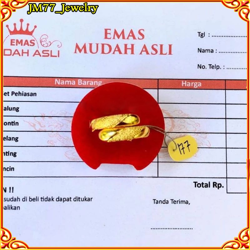 Promo.....Cincin Emas Murni Asli Emas Mudah Free Surat Dw05