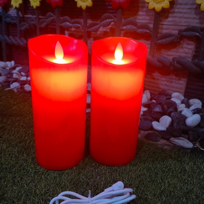 Serasiinspace Lilin Led Merah Besar Lilin Altar