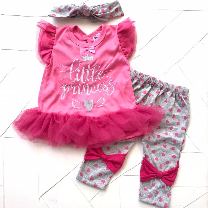 

Peno_Hay Baju bayi perempuan setelan 0-8 bulan litttle princess bando set baby girl kado gift hamper