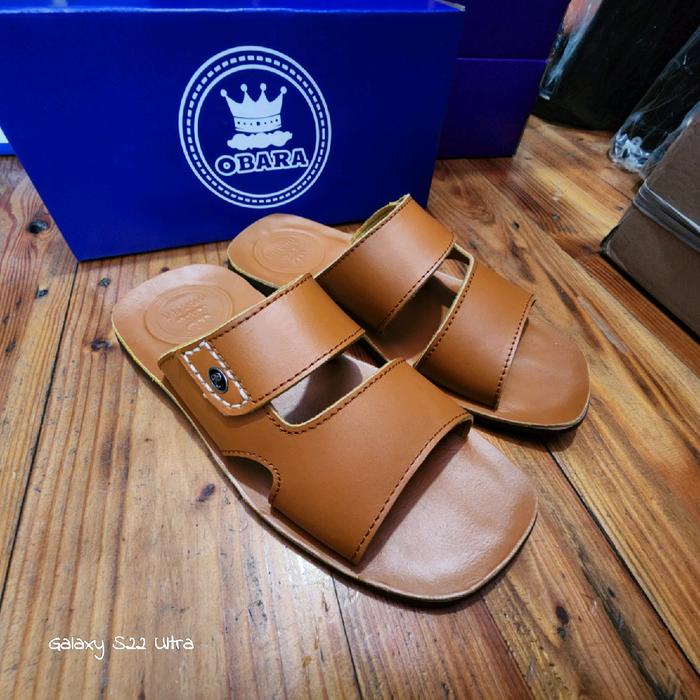 Dresto- Sandal Kulit Pria Bahan Kulit Asli Sandal Kulit Cowok Keren Sendal Pria Bahan 100%
