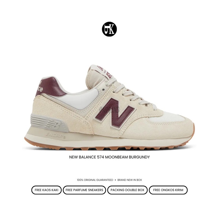 Tapak- Sepatu New Balance 574 Moonbeam Burgundy Original Bnib / Sneakers