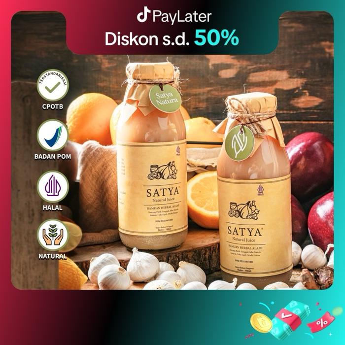 

(PAKET 2 BOTOL) SATYA Jus Bawang Putih Tunggal Jahe Merah Madu Hutan Cuka Apel Lemon BPOM TR Natural