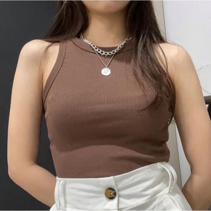 BEST SELLER Tanktop Crop Korean Style Bahan Rib Premium / Tanktop Crop Rib Korean Style / Atasan