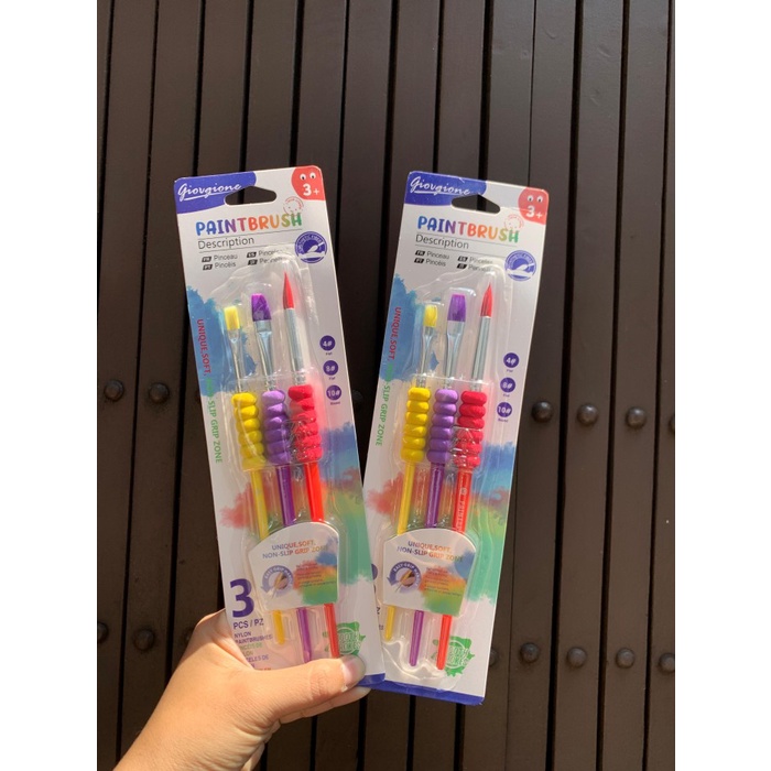 

<<<<<] paint brush kuas set soft grip isi 3 kuas giorgione kode 180 3B nyaman digunakan pegangan