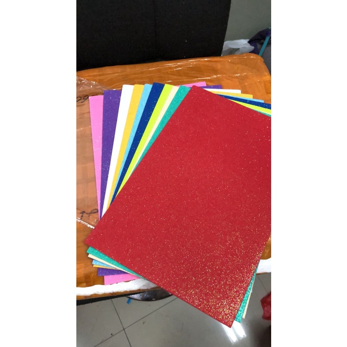 

!!!!!!] busa glitter ukuran a4 isi 10 lembar WARNA PASTEL MACARON PRAKARYAAN