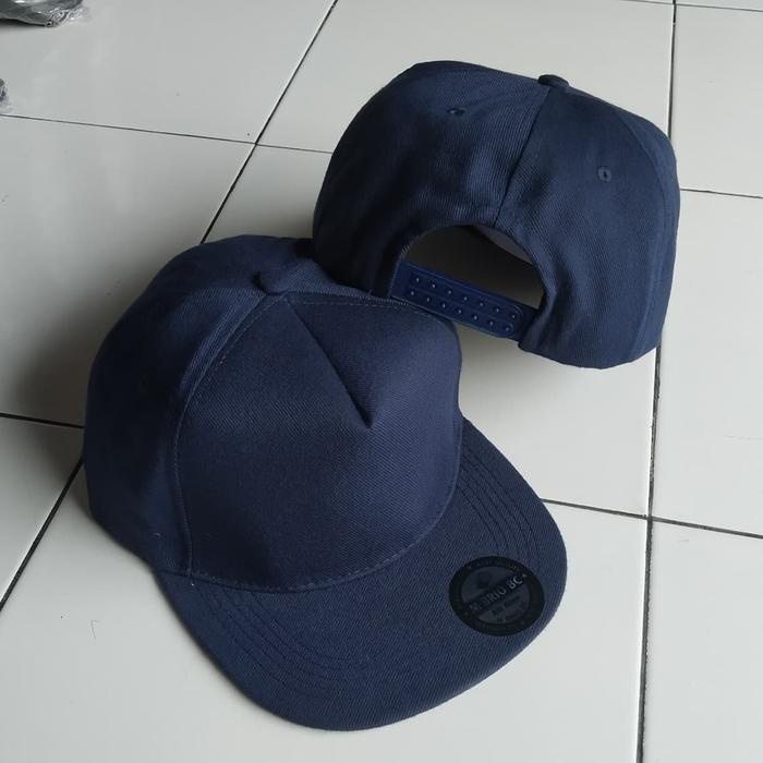 Cap- Topi Snapback Polos Navy Grosir & Topi Snapback Polos Biru Dongker