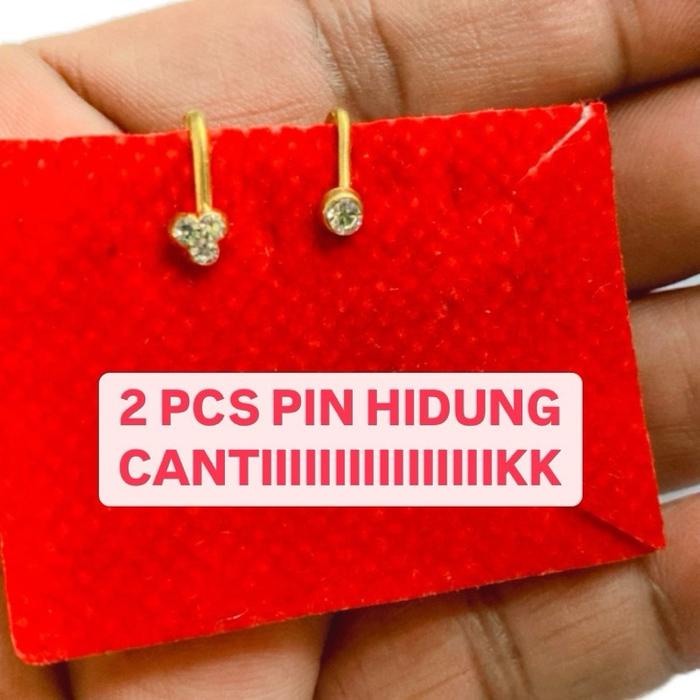 Cap- 2 Pcs (Ad) Pin Hidung / Anting Hidung Jepit / Anting Hidung / Nath Hidung Jepit /