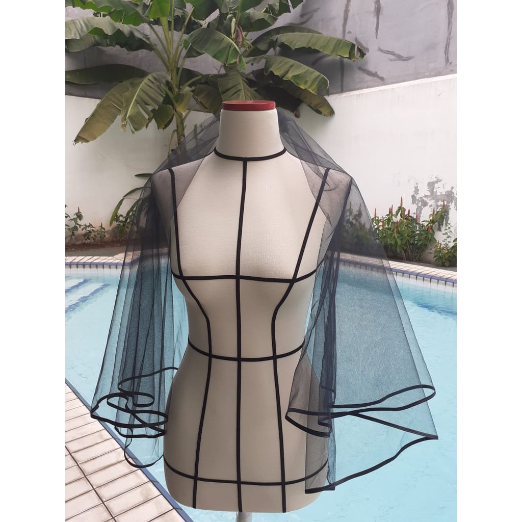 Wedding Veil 002 Hitam Dw05