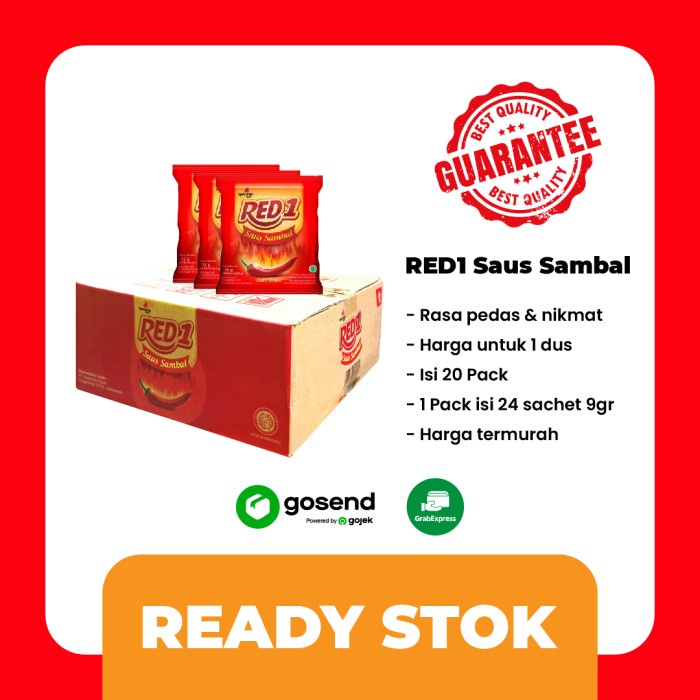 

TERMURAH! Saus Sambal Red1 (Harga 1 Dus)